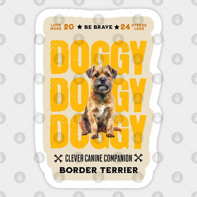 Doggy Border Terrier Sticker by DavidBriotArt